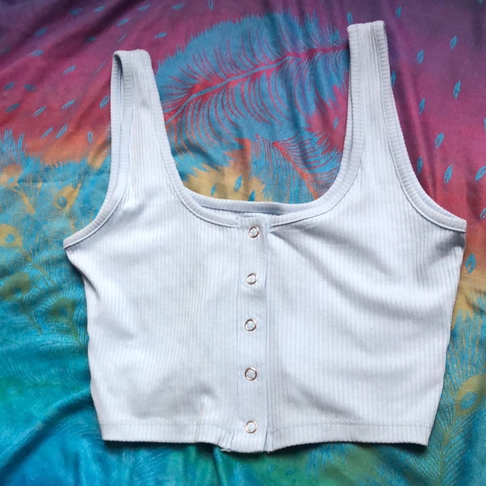 <4/$15> Button front ribbed tank